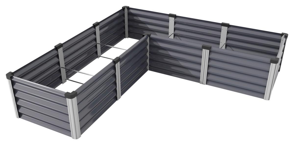 Hochbeet Stahl Linus 185x40,3x185 Cm Anthrazit - Anthrazit/Alufarben, Basics, Metall (185/40,3/185cm)