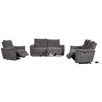 3-Sitzer-Sofa Tokio mit Relaxfunktion Grau B: 200 cm - Grau, MODERN, Holz/Textil (200/96,5/102cm)