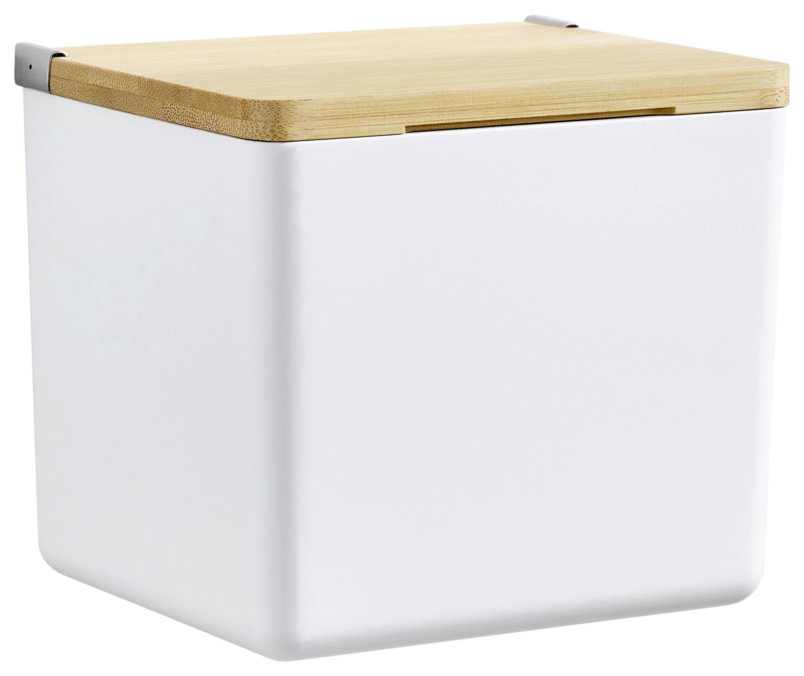 Aufbewahrungsbox Baboo Bambus BxHxT: ca. 12,2x11x10,2cm - Weiß, Basics, Holz/Kunststoff (12,2/11/10,2cm)
