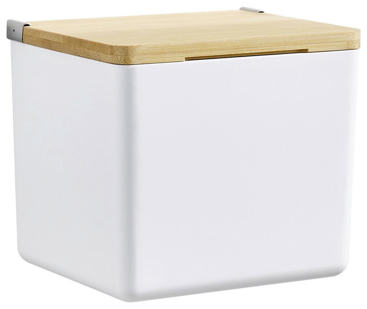 Aufbewahrungsbox Baboo Bambus BxHxT: ca. 12,2x11x10,2cm - Weiß, Basics, Holz/Kunststoff (12,2/11/10,2cm)