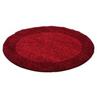 Hochflor Teppich Rot Life Rund Ø 200 cm - Hellrot/Rot, KONVENTIONELL, Textil (200cm) - Novel