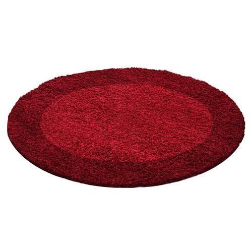 Hochflor Teppich Rot Life Rund Ø 200 cm