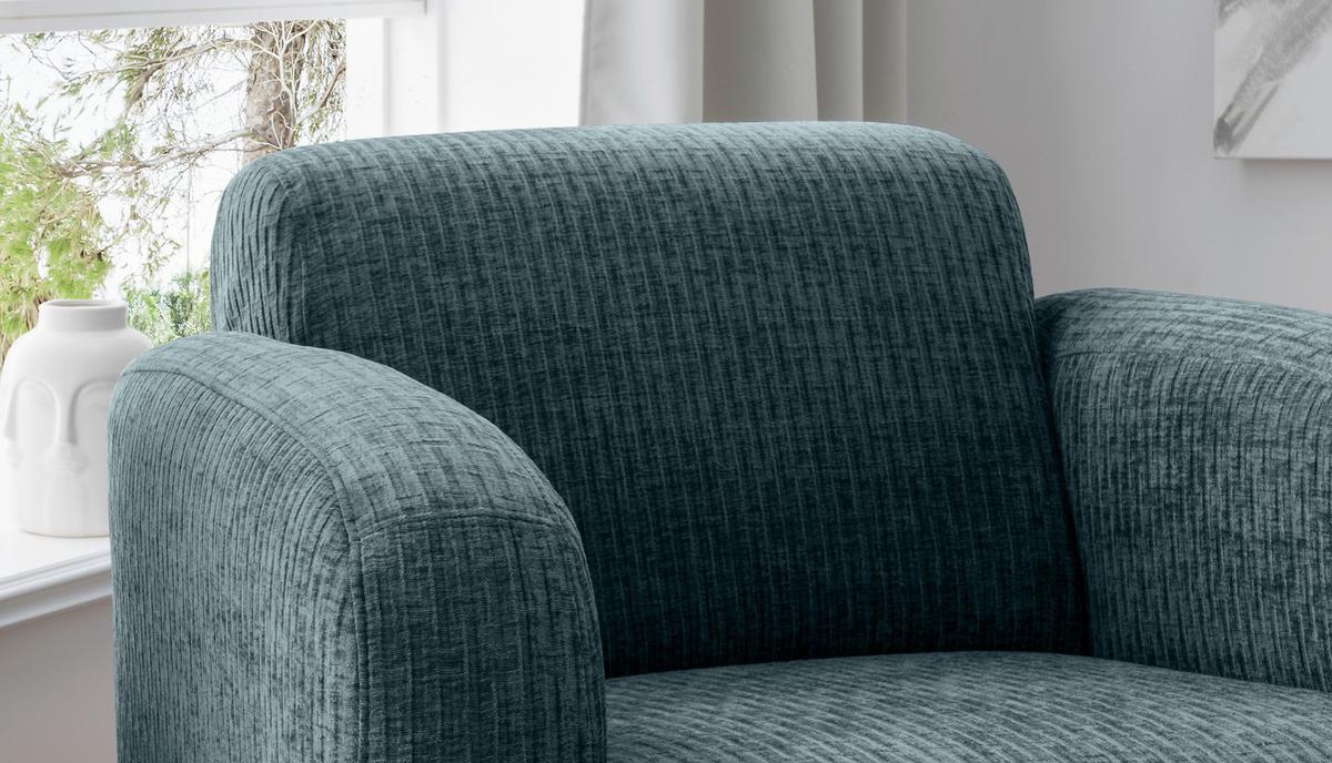 Sessel Marone Blau B: 85cm - Blau/Schwarz, MODERN, Textil (85/76/90cm) - Livetastic