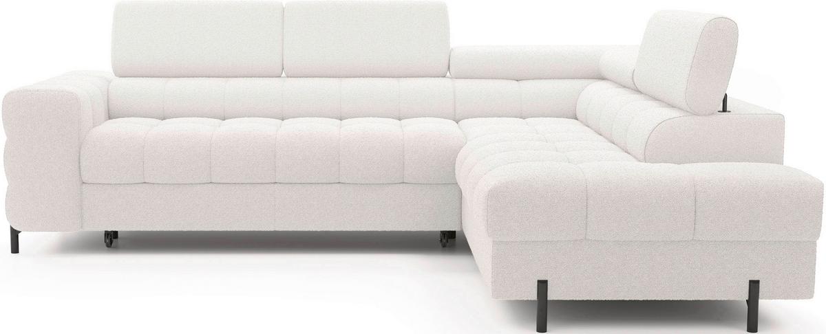 Ecksofa Ferucce Weiß S: 276x200 Cm - Schwarz/Weiß, Design, Textil (276/200cm) - MID.YOU