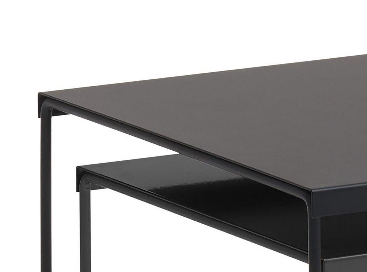 Satztisch 2-Teilig Stahl/schwarz - Schwarz, LIFESTYLE, Metall (38/45/38cm) - MID.YOU
