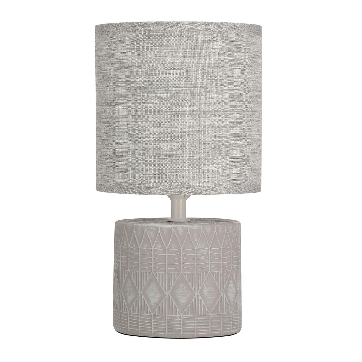 Tischleuchte 21-24398 Dina - Grau, KONVENTIONELL, Textil/Metall (14/14/26cm)