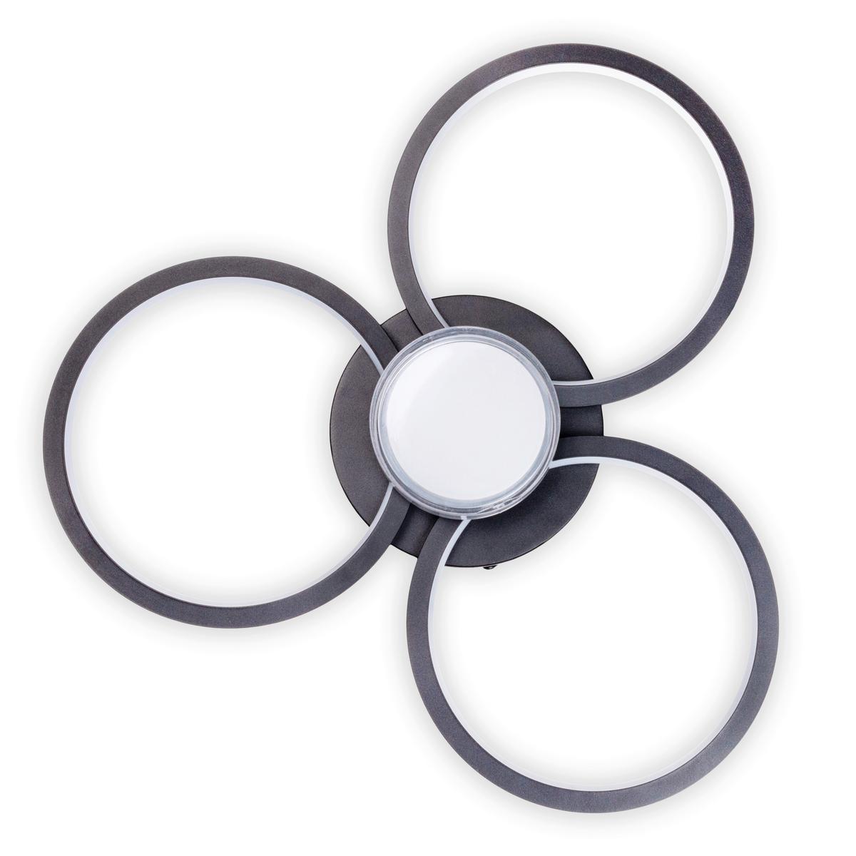 LED-Deckenleuchte 1403822 Cimo - Schwarz/Weiß, KONVENTIONELL, Kunststoff/Metall (43.6/9.5cm) - Näve