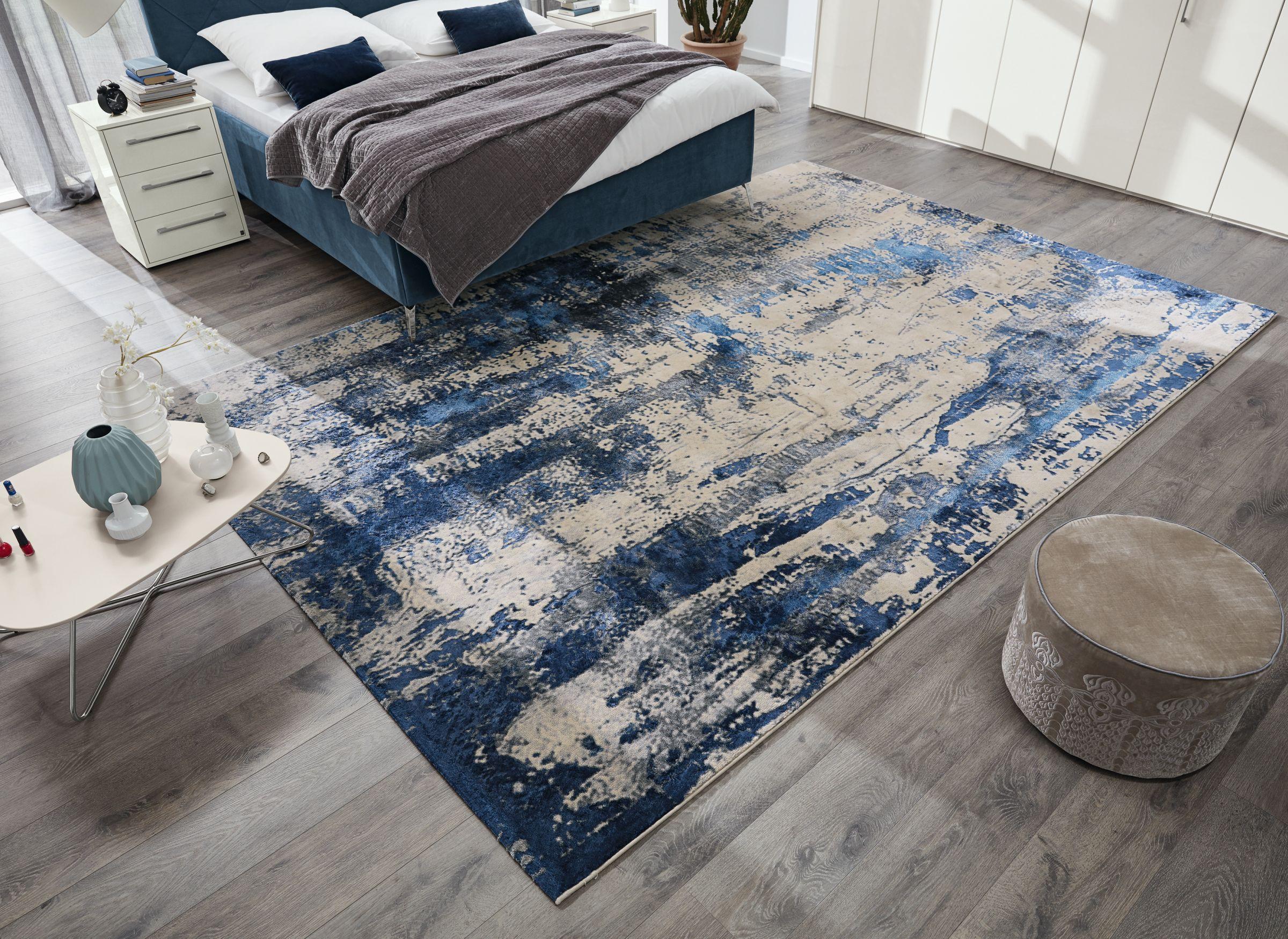 Webteppich Blau/Grau Wave Arte 140x200 cm - Blau/Grau, Design, Textil (140/200cm) - Musterring