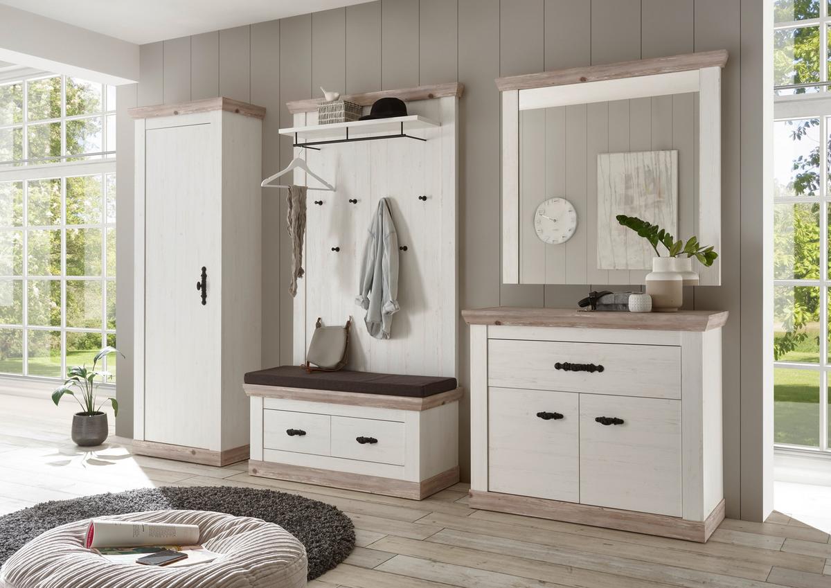 Garderobe Florenz Pinienfarb./Hellbraun B: 307cm - Hellbraun/Pinienfarben, Design, Holzwerkstoff (307/201/45cm) - MID.YOU