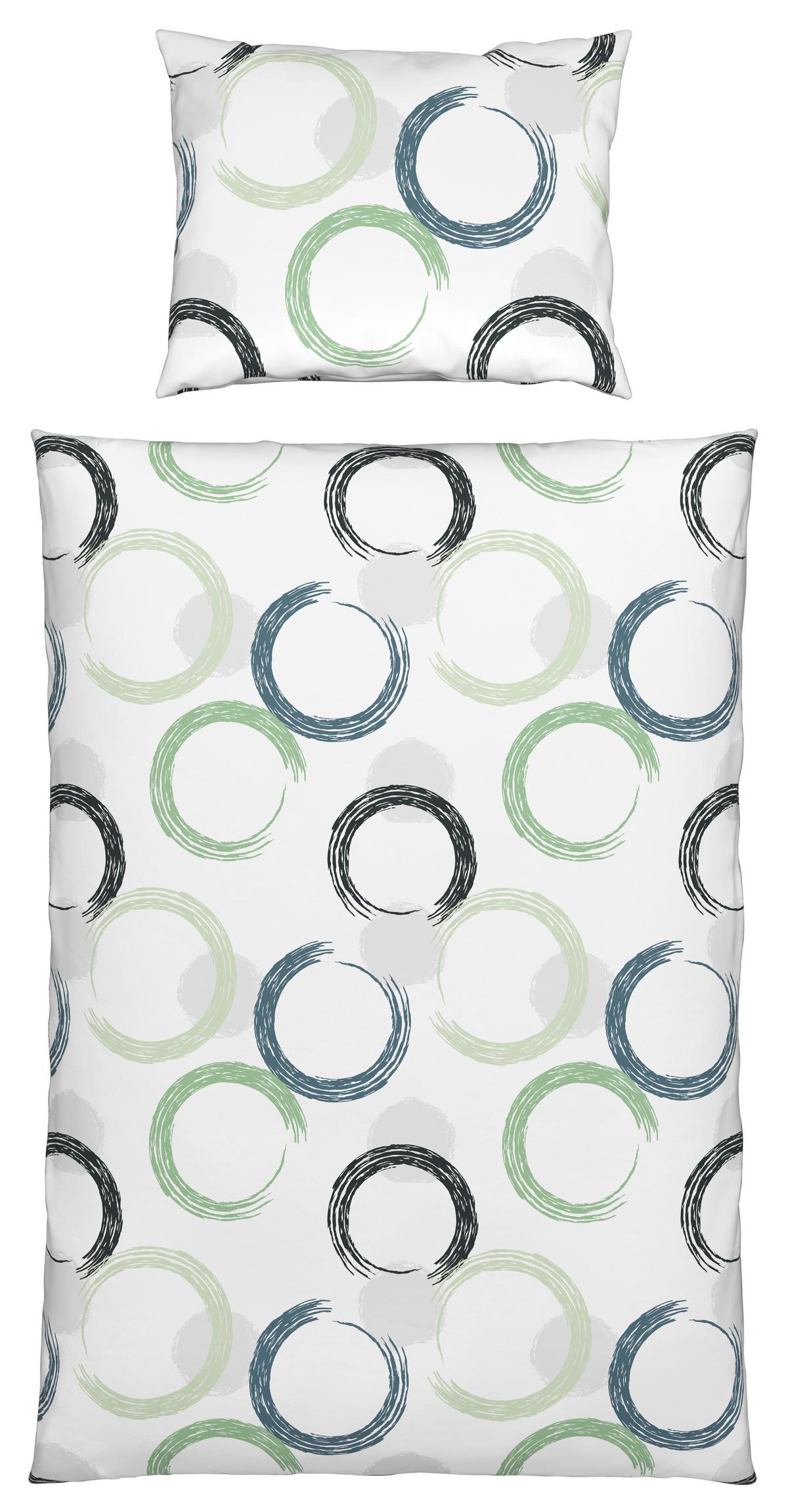 Ágyneműhuzat-garnitúra Charlene - mentazöld/fehér, Modern, textil - Luca Bessoni