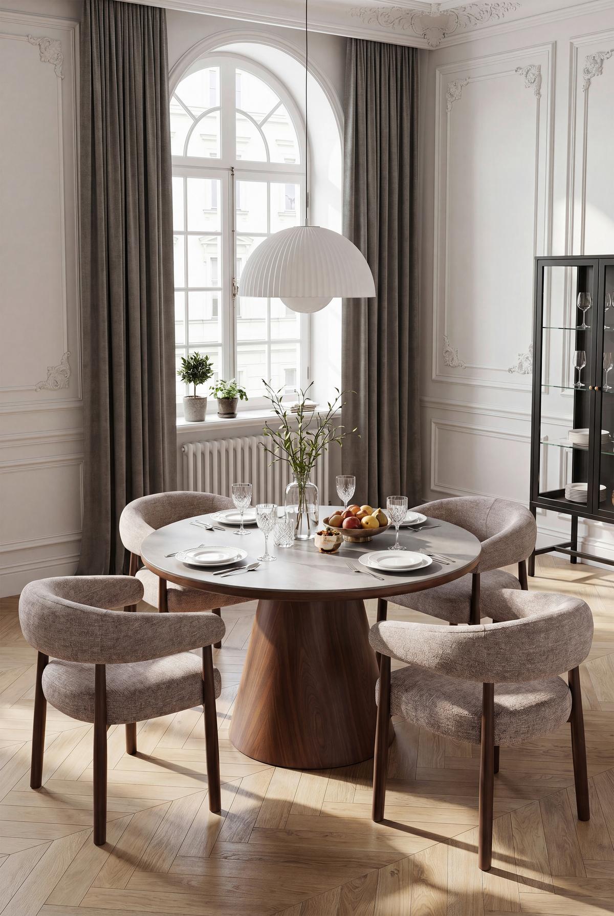 Esstisch Sienna Walnussfarben/D-grau L: 120 cm - Dunkelgrau/Walnussfarben, MODERN, Glas/Holzwerkstoff (120/75cm) - MID.YOU