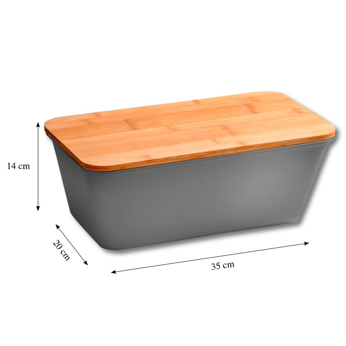 Brotkasten Grau L: 36 cm - Grau, Basics, Holz/Kunststoff (36/21.5/17cm) - Kesper