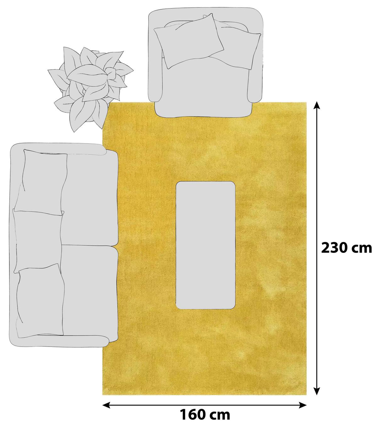 Hochflorteppich Relaxx Gelb 160x230 Cm - Gelb, Basics, Textil (160/230cm) - Esprit