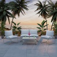 LOUNGEGARNITUR MIAMI - Beige/Grau, MODERN, Glas/Textil (128/62/82cm) - Beldano