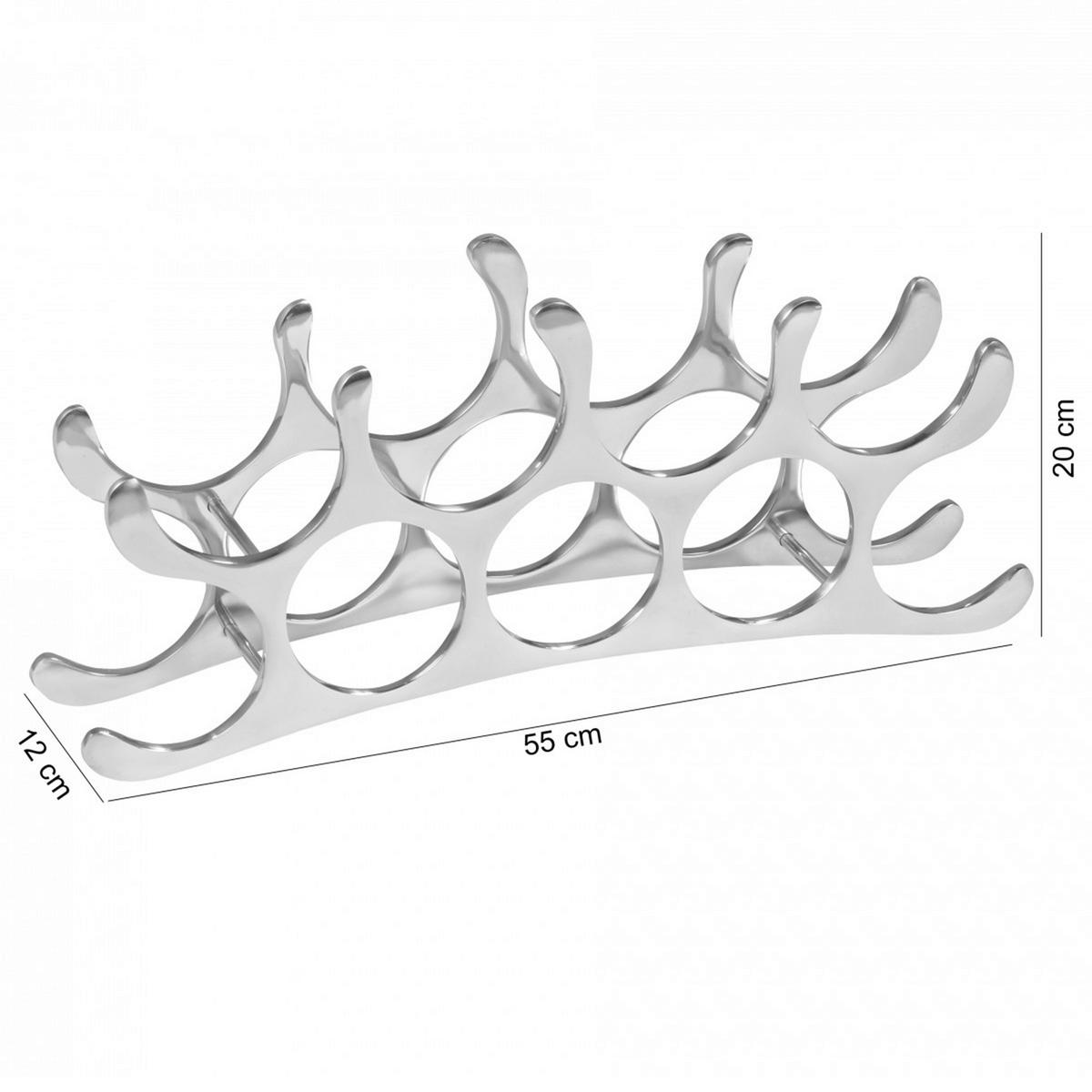 Weinregal Metall Alufarben 9 Flaschen Bxh: 55x20 Cm - Alufarben, MODERN, Metall (55/20/12cm) - MID.YOU