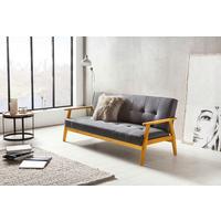 Schlafsofa Naturfarben/dunkelgrau 190 Cm - Dunkelgrau/Naturfarben, MODERN, Holz/Textil (190/81/85cm) - Livetastic