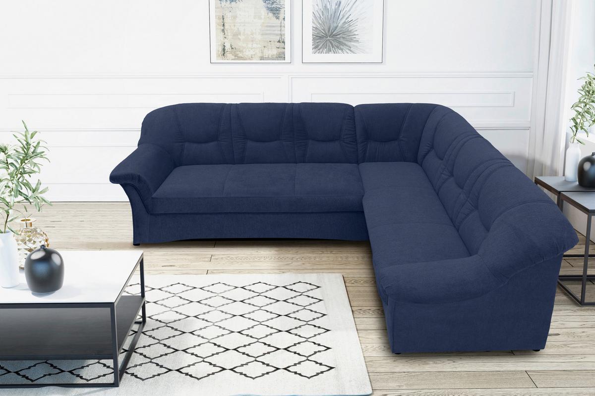 Ecksofa Sarafina Dunkelblau S: 240x190 Cm - Schwarz/Dunkelblau, KONVENTIONELL, Textil (240/190cm) - MID.YOU