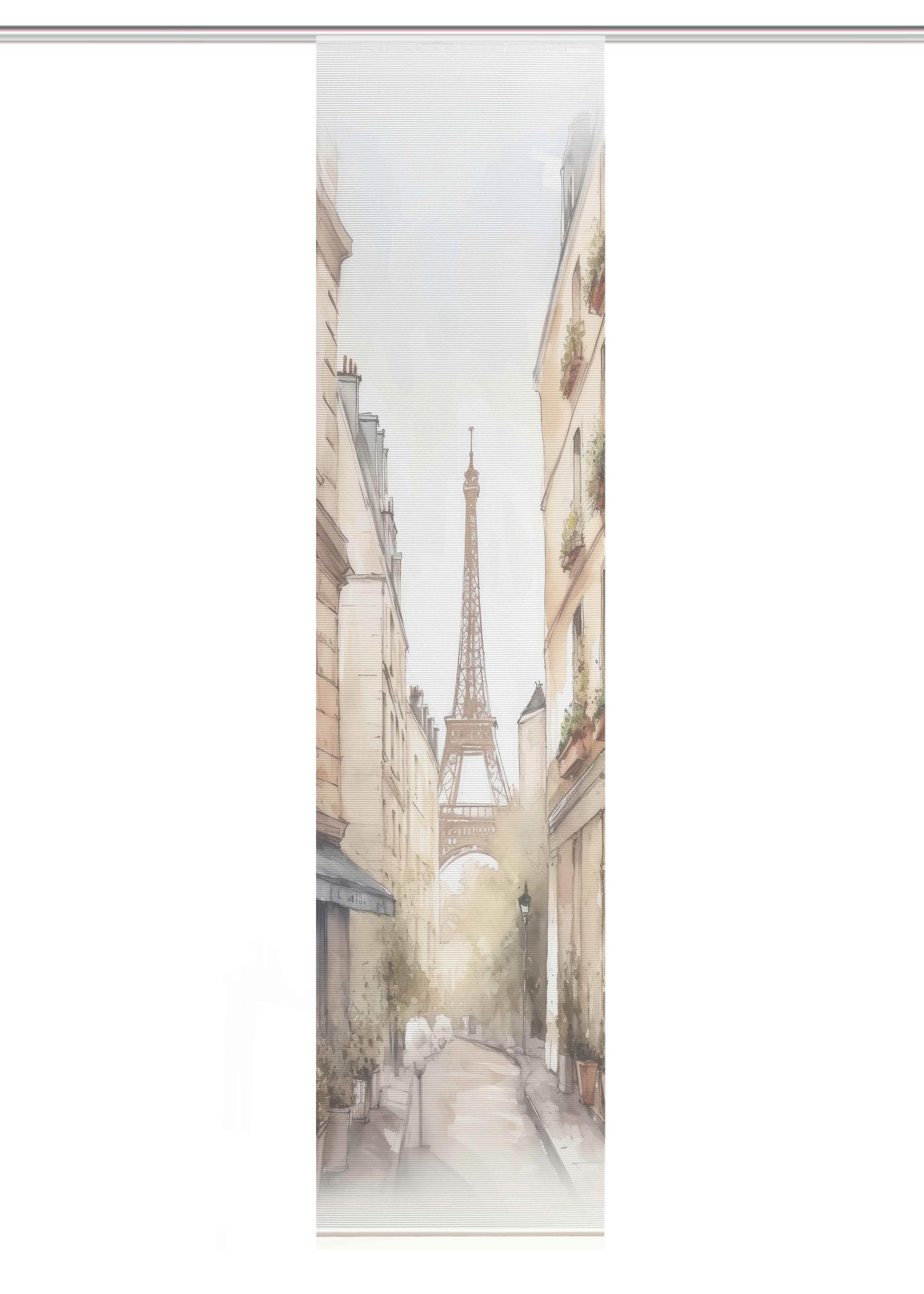 Flächenvorhang Francq - Naturfarben/Weiß, LIFESTYLE, Textil (60/245cm)