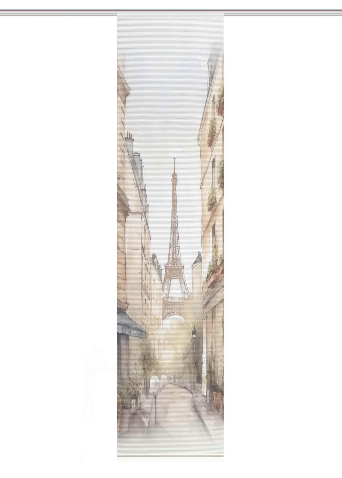 Flächenvorhang Francq - Naturfarben/Weiß, LIFESTYLE, Textil (60/245cm)