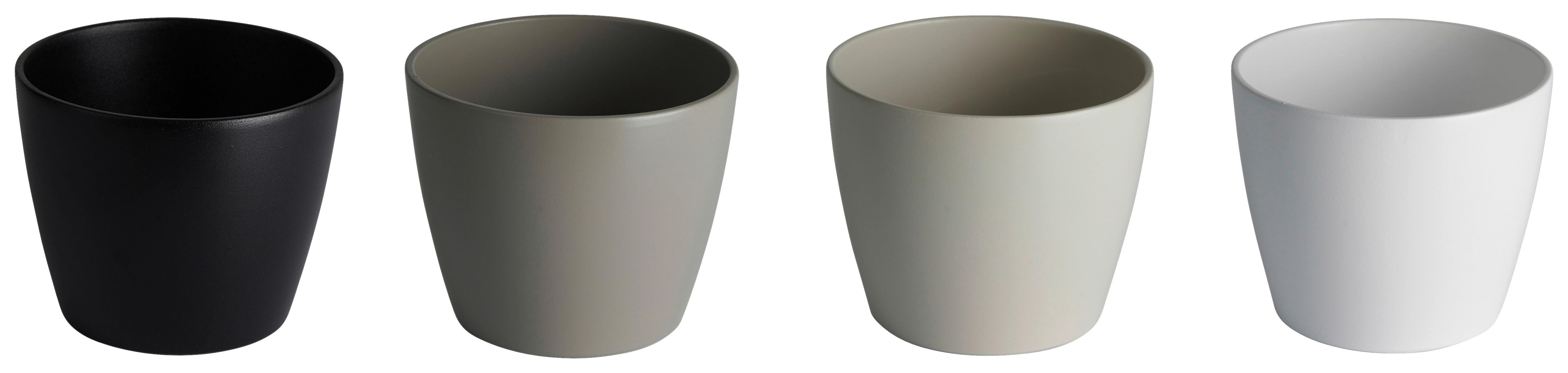 Obal na kvetináč Luisa, Ø/V: 19/16cm - šedá/bílá, Moderní, keramika (19/16cm) - Mömax