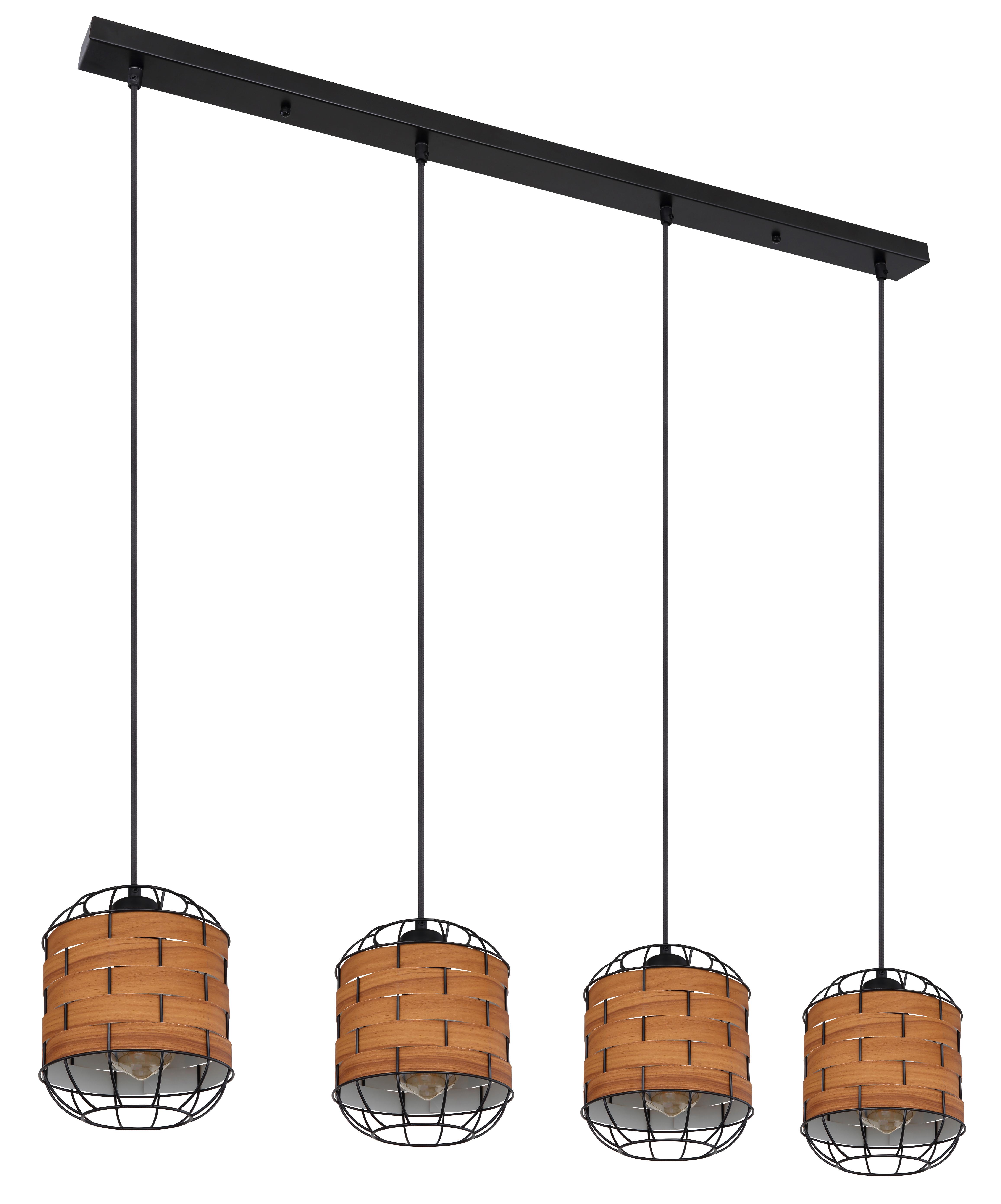 Hängeleuchte Solar H: 120 Cm 4-Flammig Braun/schwarz - Schwarz/Braun, Basics, Kunststoff/Metall (100/18/120cm) - Globo