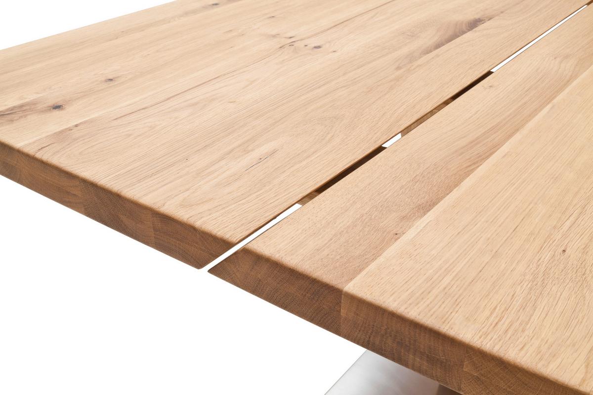 Esstisch Eiche Greta 220x100cm Mit Geteilter Platte - Design, Holz/Holzwerkstoff (220/100/77cm) - Livetastic