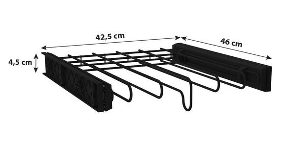 Hosenhalter Unit B: 43 cm Metall mit Vollauszug - Anthrazit, MODERN, Metall (42,5/4,5/46,2cm) - Ondega