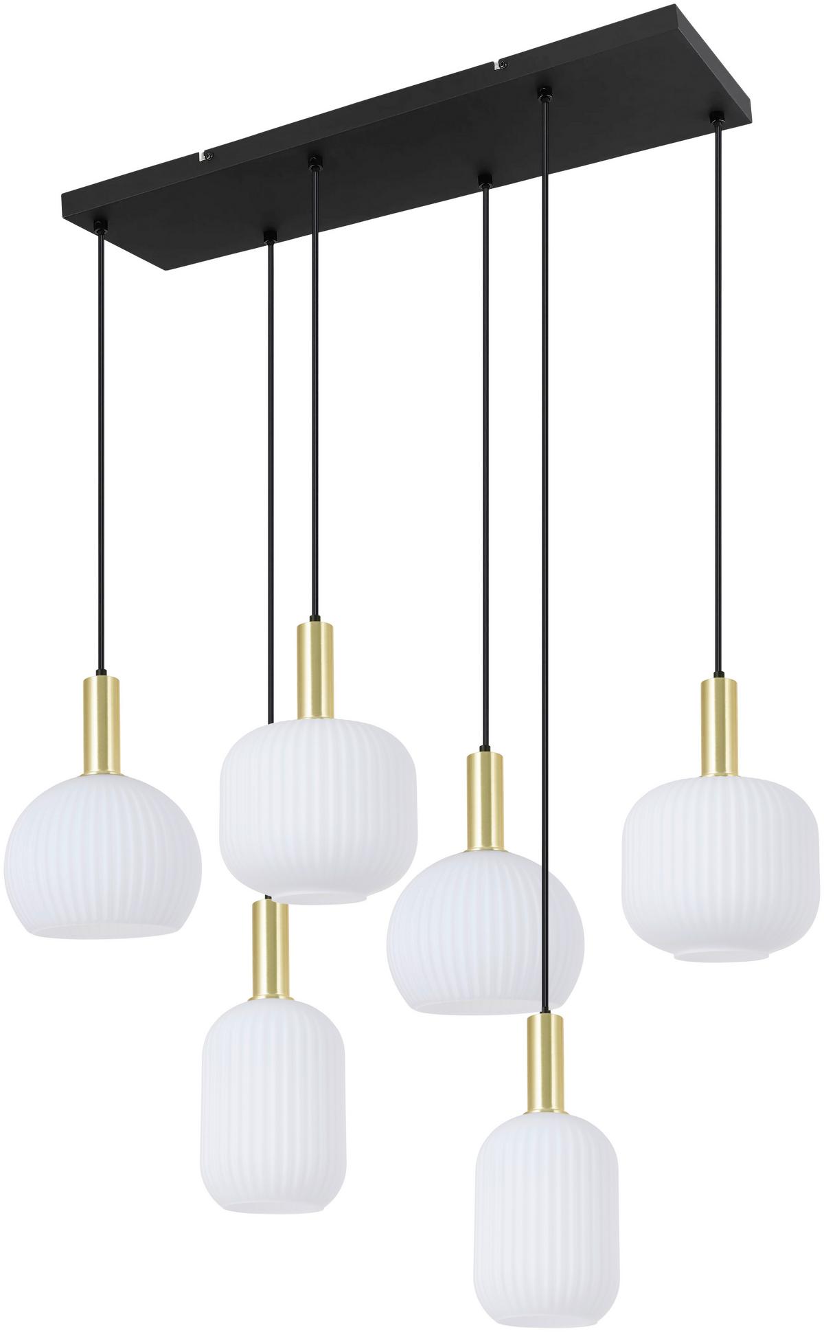 Hängeleuchte Scher - Schwarz/Weiß, MODERN, Glas/Metall (95/39/120cm)