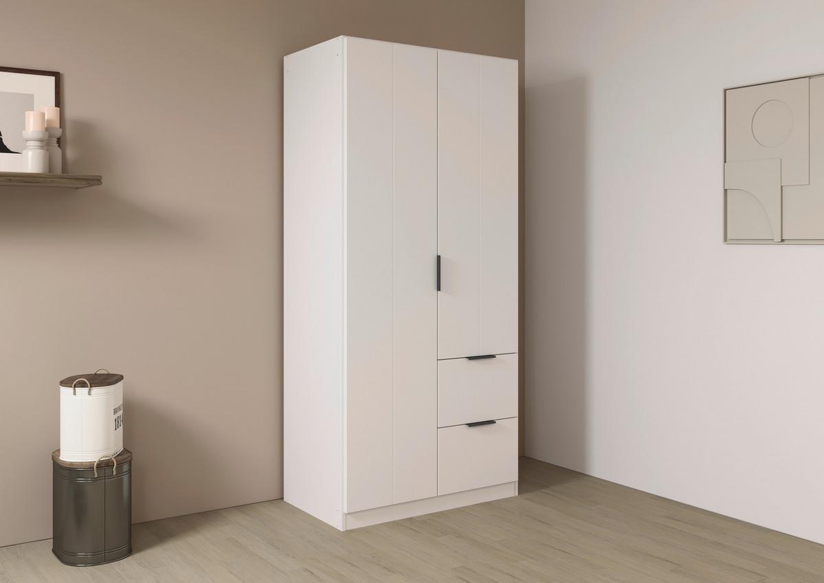 DREHTÜRENSCHRANK Ella Weiß B: 91cm - Weiß, MODERN, Holzwerkstoff (91/197/54cm) - Rauch Möbel