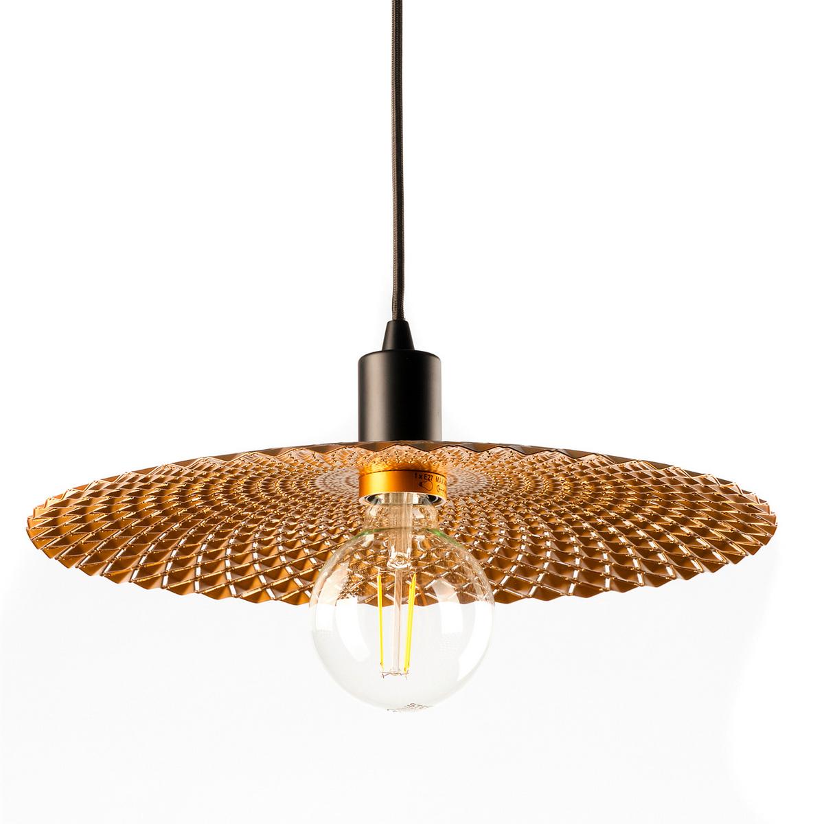 Hängeleuchte 5027/sm - Goldfarben/Schwarz, Natur, Metall (38/100cm)