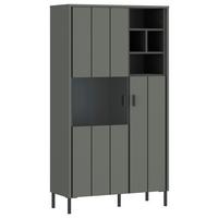 Vitrin Shirley - fekete/szürke, Design, faalapú anyag/Üveg (82,1/156/40cm)