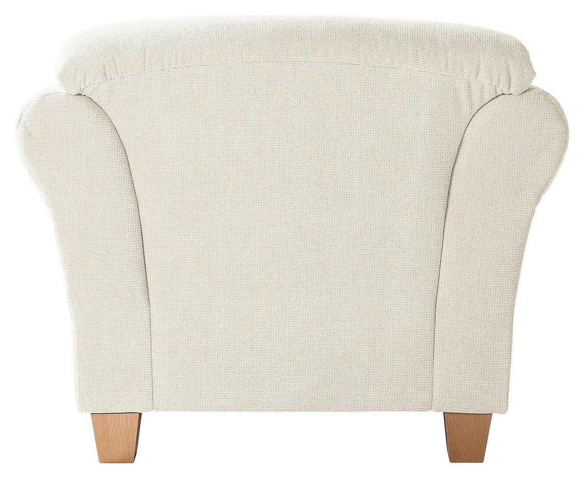 Sessel Gotland creme Rücken echt, 101x84x89 cm - Creme/Naturfarben, KONVENTIONELL, Textil (101/84/89cm) - Sit & More
