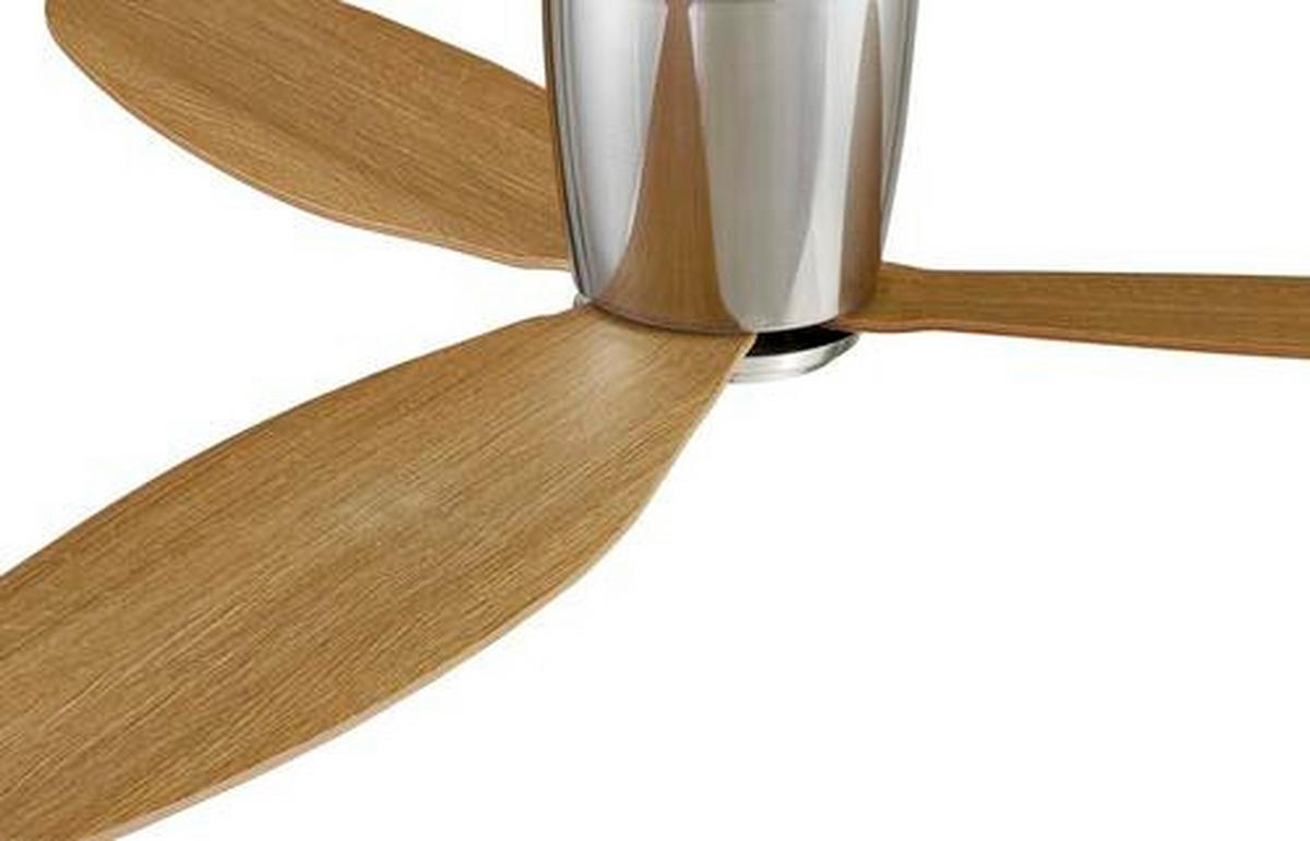 Deckenventilator Airfusion Chrom 3 Flügel, Geräuscharm - Chromfarben/Teakfarben, Basics, Holzwerkstoff/Kunststoff (132/19cm)