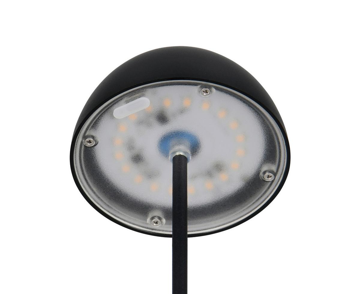 Akku-tischleuchte Ortiz Schwarz D: 9 Cm - Schwarz, Trend, Kunststoff (9/20cm)