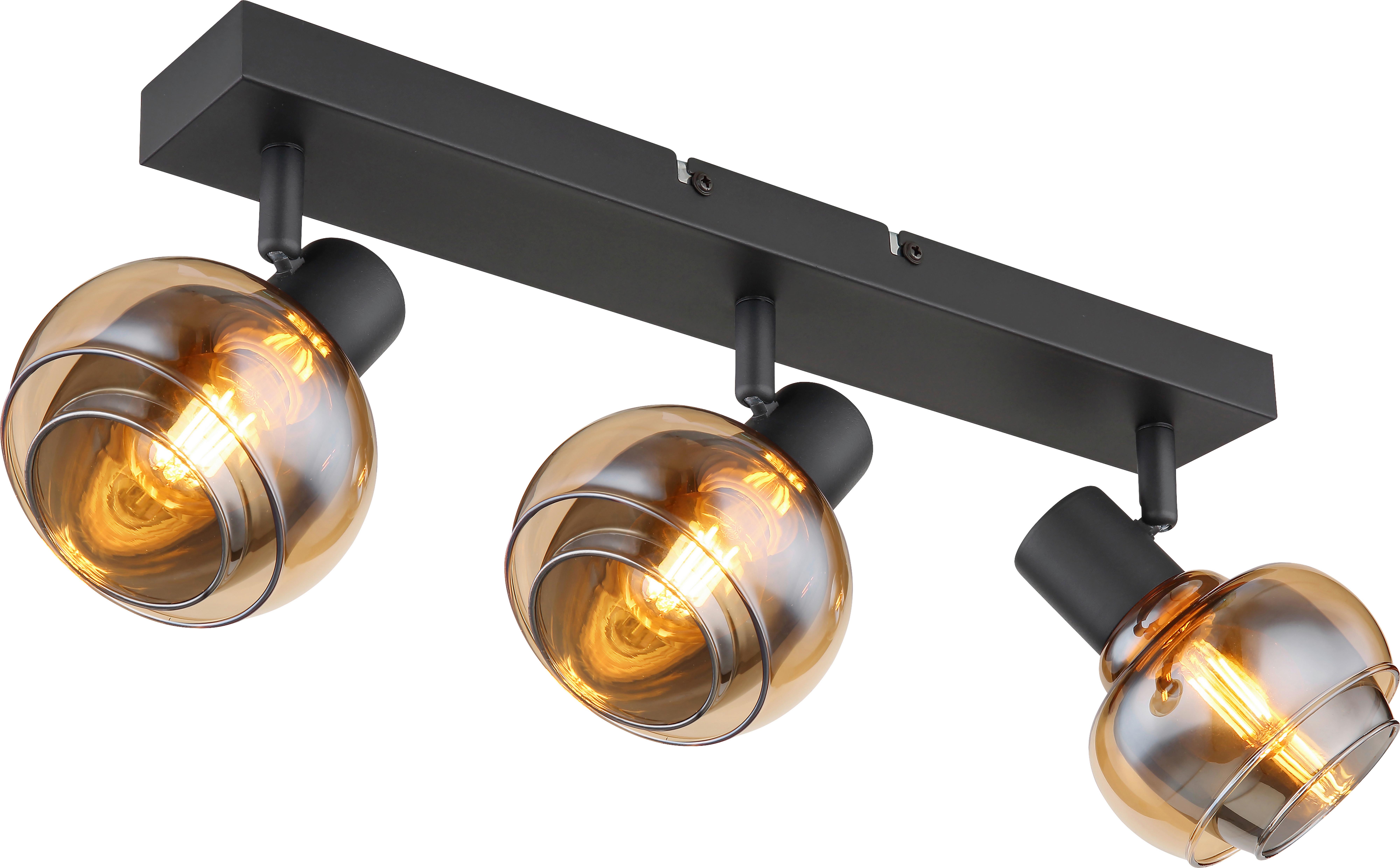 Strahler Samir - Bernsteinfarben/Schwarz, MODERN, Glas/Metall (41/10,5/13,5cm) - James Wood