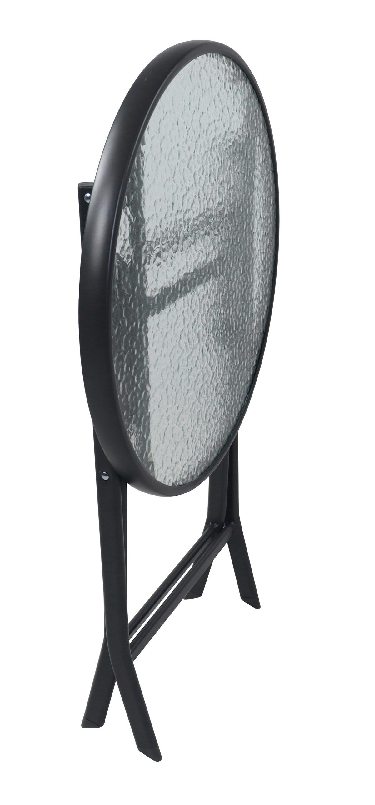 Gartentisch Sonlas L Anthrazit D: 55 cm - Anthrazit, MODERN, Glas/Metall (55/70cm) - MID.YOU