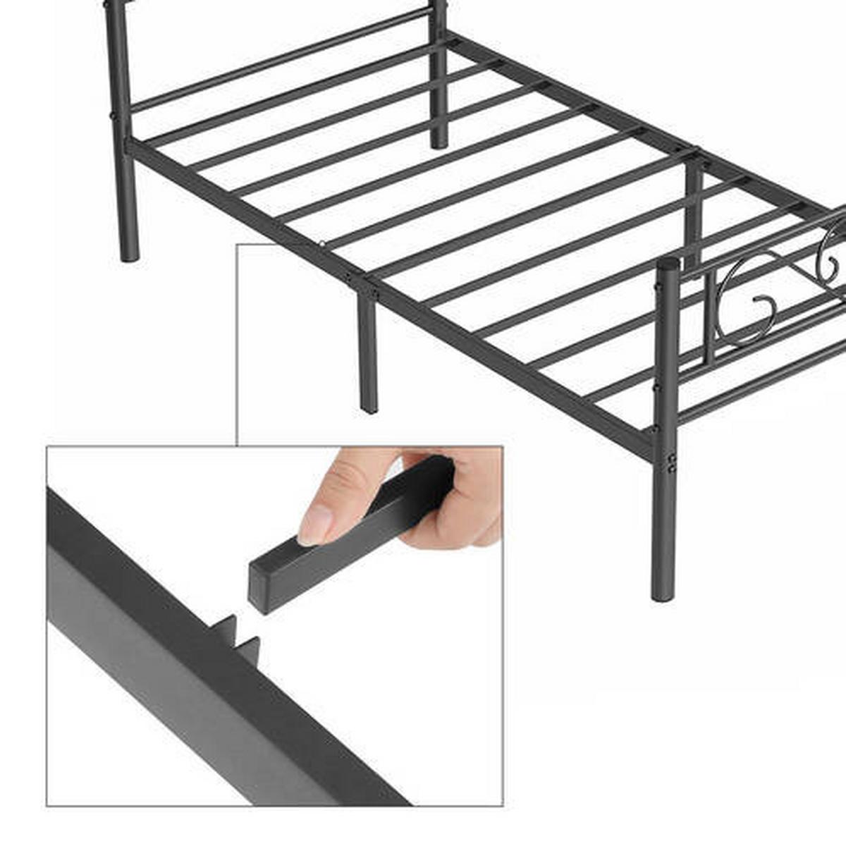 Metallbett Schwarz Lxf: ca. 90x190 cm - Schwarz, ROMANTIK / LANDHAUS, Metall (90/190cm) - Boxxx