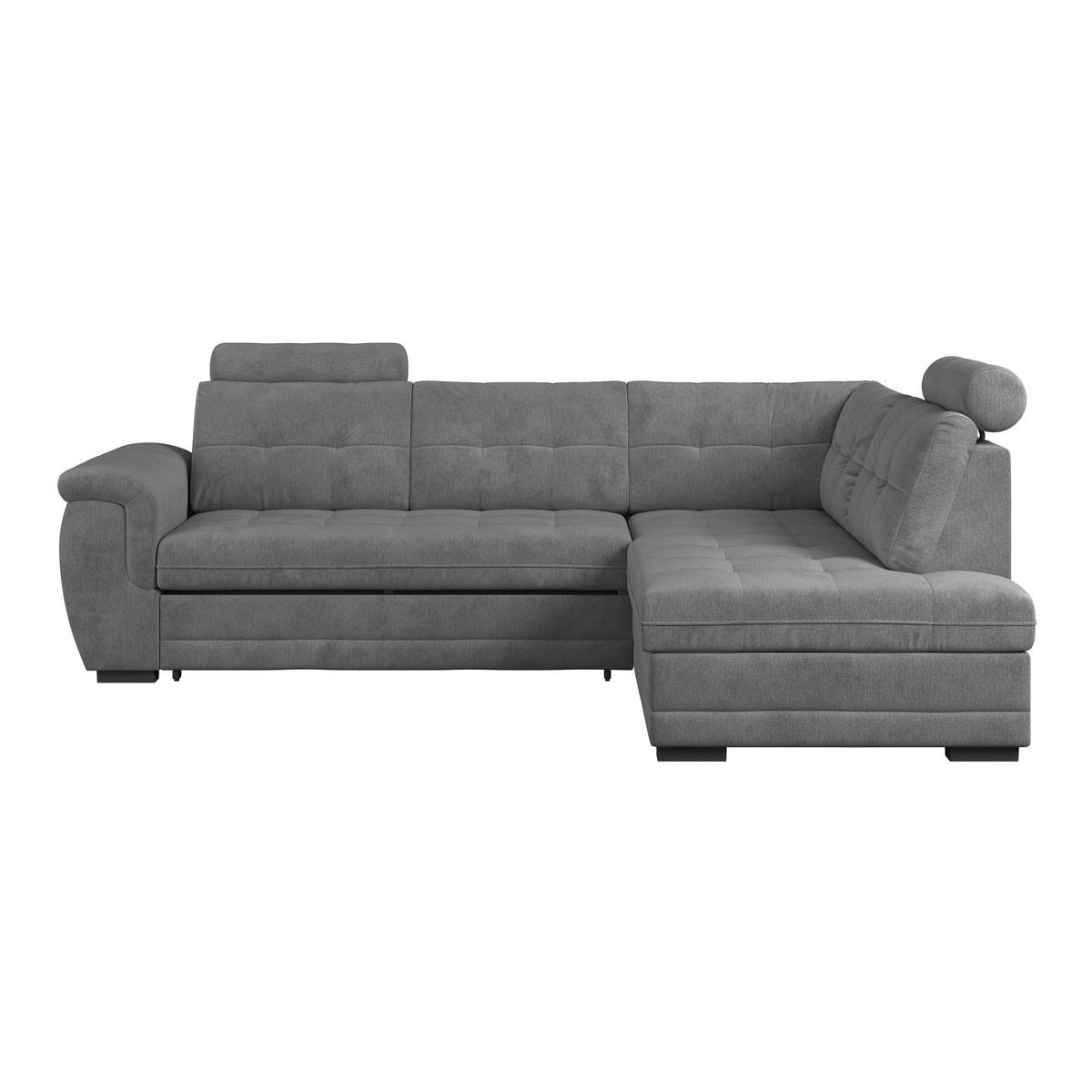 Ecksofa mit Schlaffunktion Falco new anthrazit 251x183 cm - Anthrazit/Schwarz, KONVENTIONELL, Textil (251/183cm) - Ondega