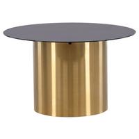 Couchtisch Ystad - Goldfarben/Schwarz, Design, Glas/Metall (80/80/46cm) - Livetastic