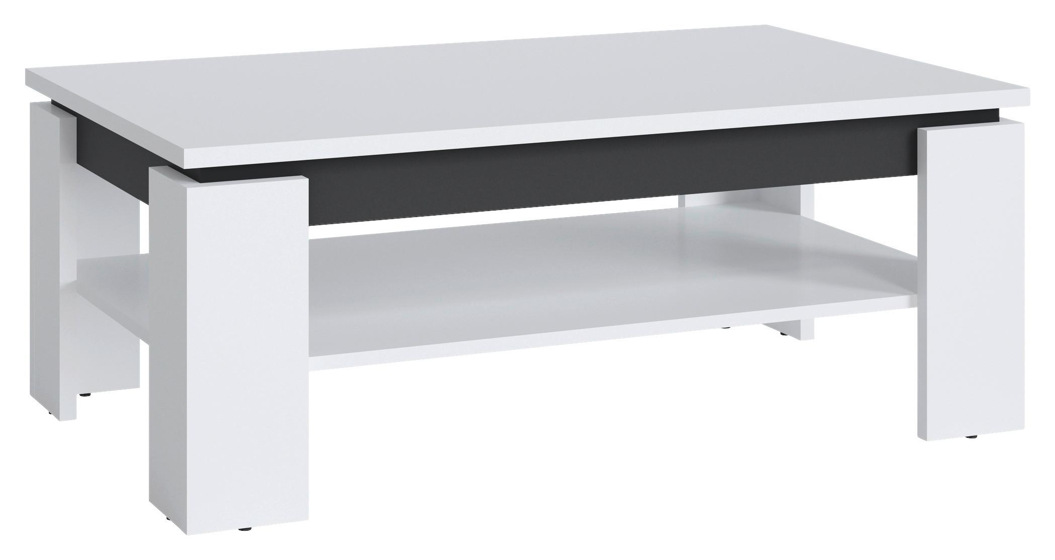 Couchtisch Campania Anthrazit, Weiß B: 110 cm - Anthrazit/Weiß, Trend, Holzwerkstoff (110/43/67cm)