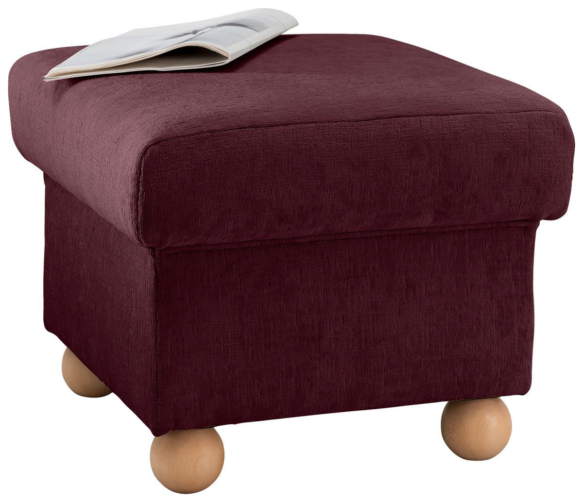 Hocker Torello Bordeaux B: 56cm - Wildeiche/Bordeaux, KONVENTIONELL, Textil (56/46/56cm) - Livetastic