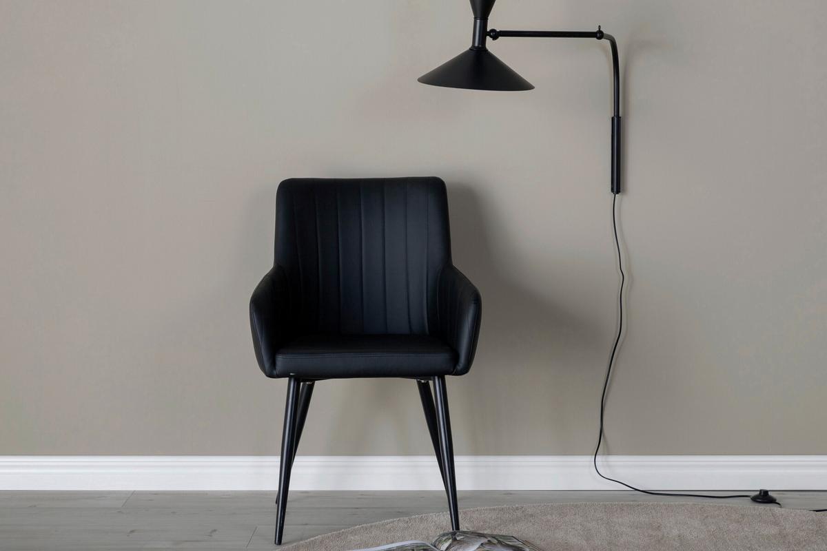 Stuhl-Set Schwarz B: 58 cm - Schwarz, MODERN, Kunststoff/Metall (58/92/61cm) - Livetastic