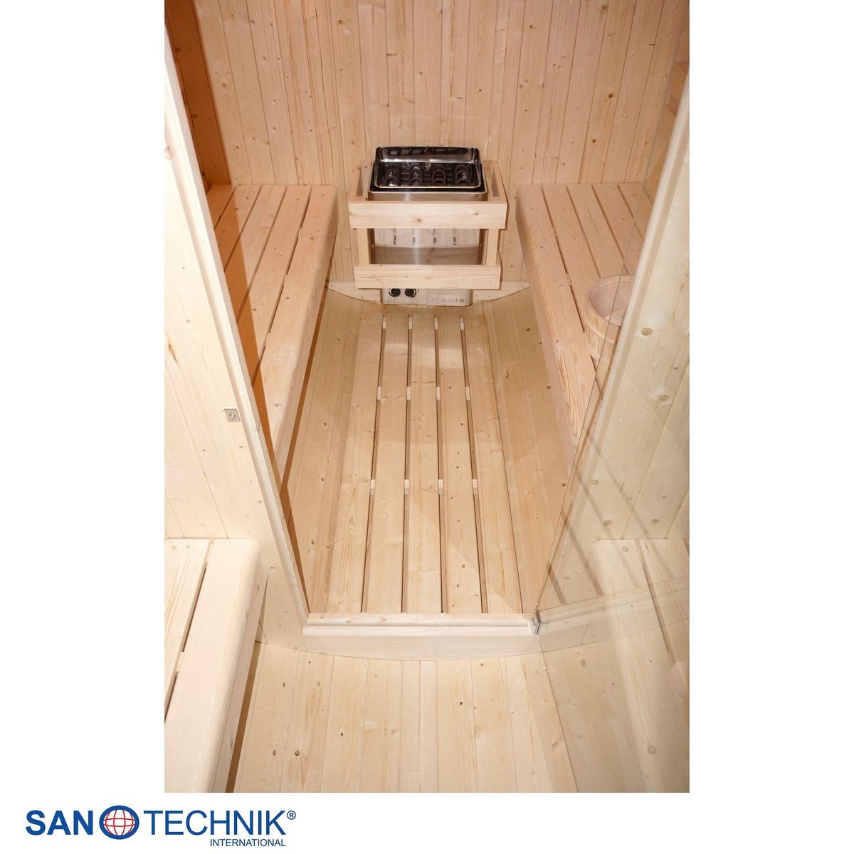 Saunafass Bergen Bergen Fichtefarben B: 189 cm - Fichtefarben, KONVENTIONELL, Glas/Holz (194,8/220/191,5cm) - Sanotechnik