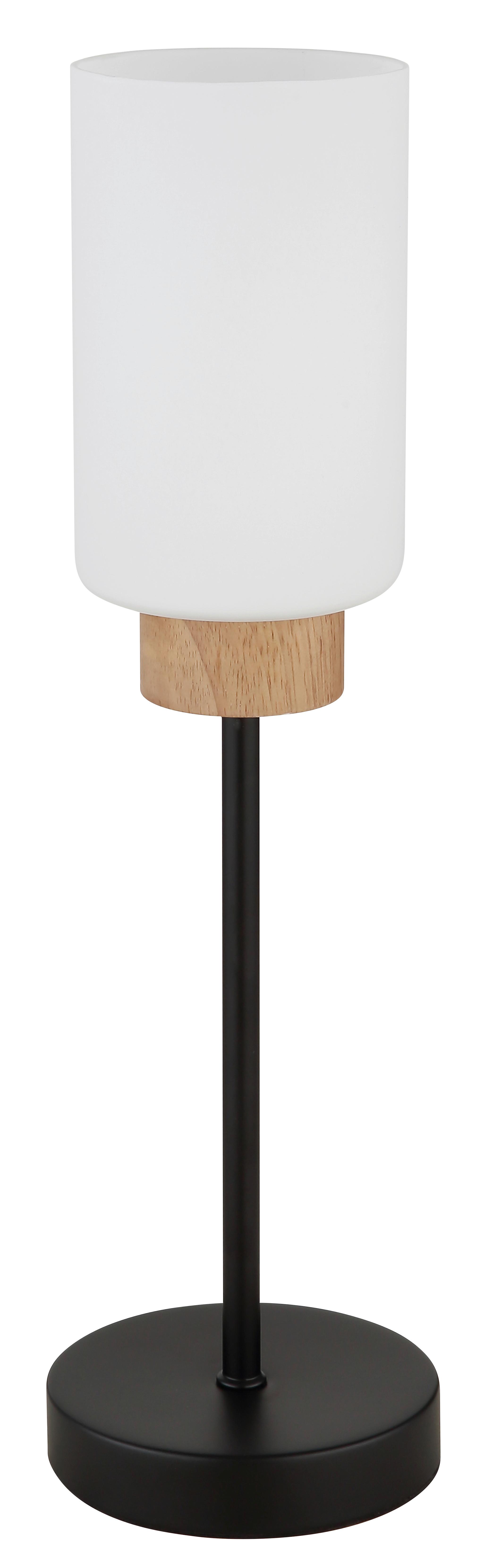 STOLNÍ LAMPA ROWENA - černá/opál, Design, kov/dřevo (12/42cm) - Globo