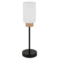 STOLNÍ LAMPA ROWENA - černá/opál, Design, kov/dřevo (12/42cm) - Globo
