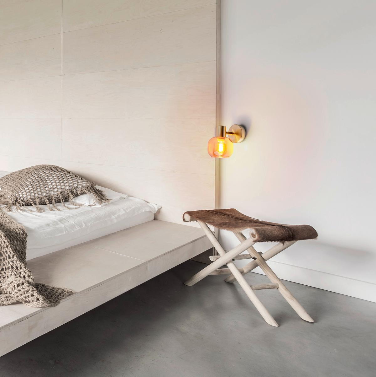 Wandstrahler Libby - Messingfarben, Design, Glas/Metall (16cm) - Näve