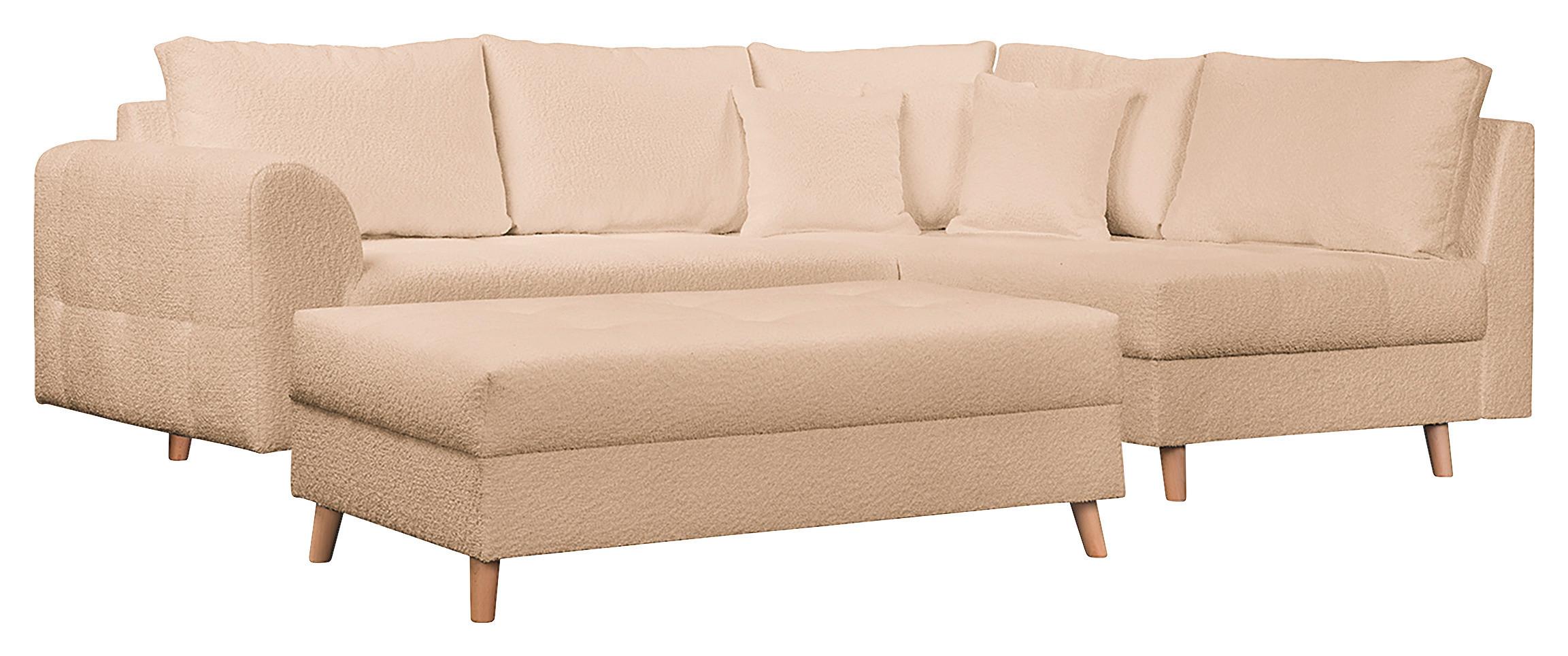 Ecksofa Ariella Beige S: 231x161 cm - Beige/Naturfarben, Design, Textil (231/161cm) - Livetastic