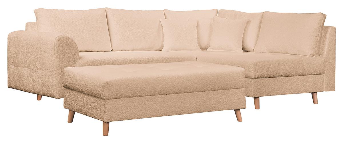 Ecksofa Ariella Beige S: 231x161 cm - Beige/Naturfarben, Design, Textil (231/161cm) - Livetastic