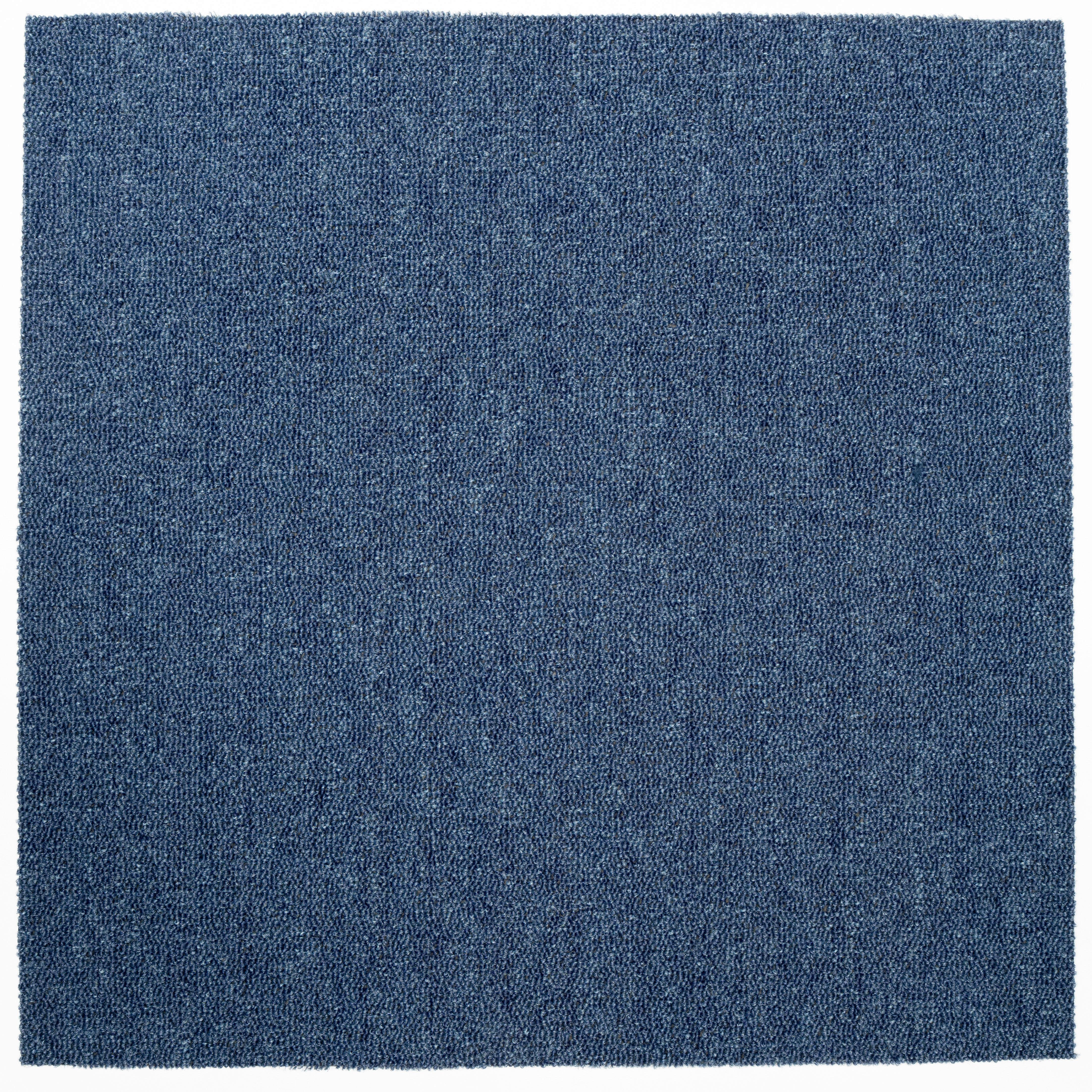 Teppichfliese Dunkelblau Astra 50x50 cm Florhöhe 3 mm - Dunkelblau, Basics, Textil (50/50cm)
