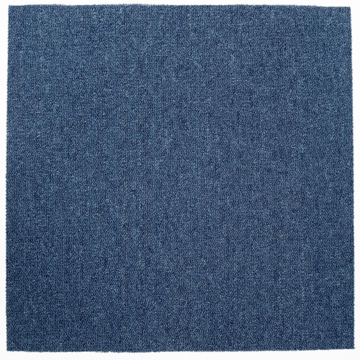 Teppichfliese Dunkelblau Astra 50x50 cm Florhöhe 3 mm - Dunkelblau, Basics, Textil (50/50cm)